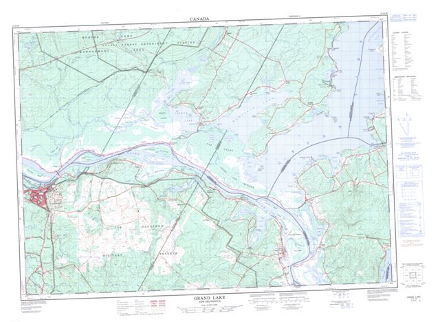 Grand Lake Topographic map 021G16 at 1:50,000 Scale