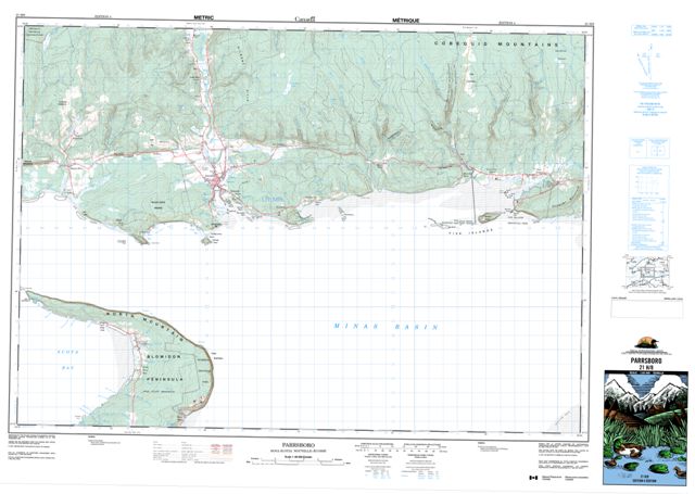 Parrsboro Topographic map 021H08 at 1:50,000 Scale