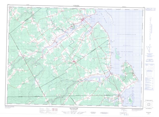 Buctouche Topographic map 021I07 at 1:50,000 Scale