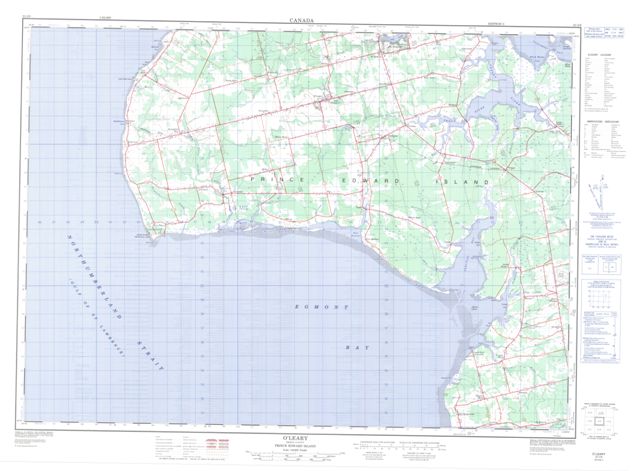 O'Leary Topographic map 021I09 at 1:50,000 Scale