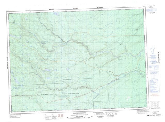 Mckendrick Lake Topographic map 021J16 at 1:50,000 Scale
