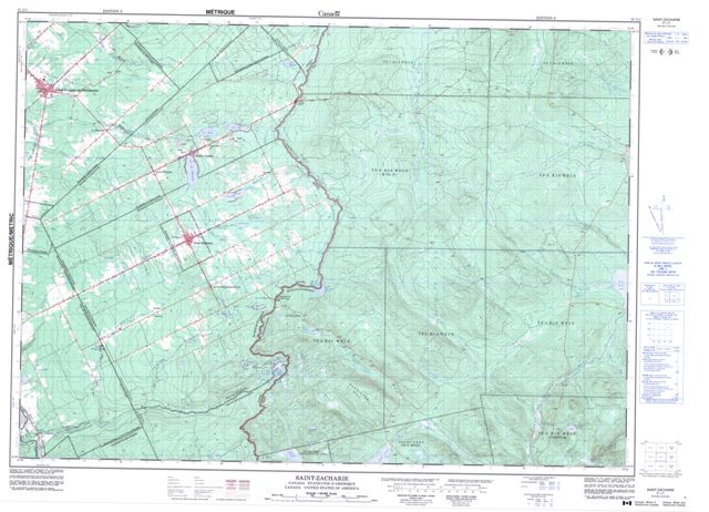 Saint-Zacharie Topographic map 021L01 at 1:50,000 Scale