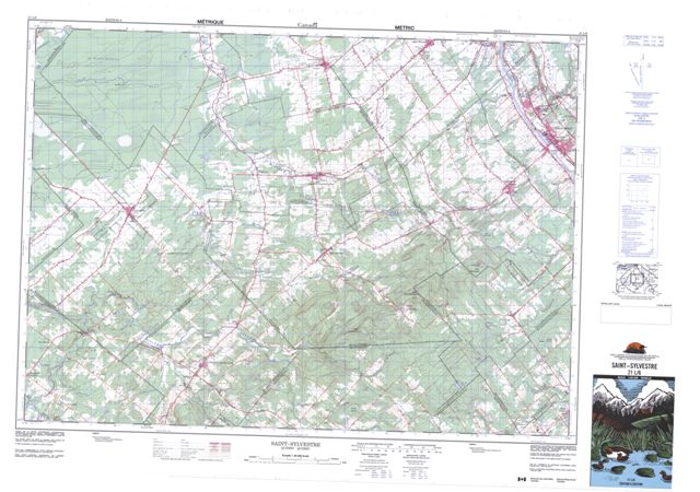 Saint-Sylvestre Topographic map 021L06 at 1:50,000 Scale