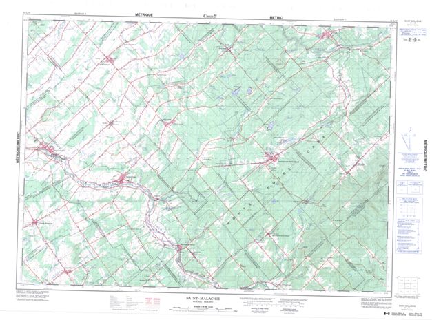 Saint-Malachie Topographic map 021L10 at 1:50,000 Scale
