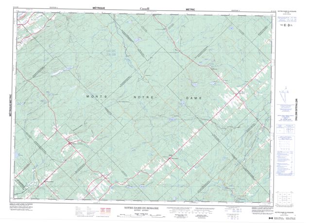 Notre-Dame-Du-Rosaire Topographic map 021L16 at 1:50,000 Scale
