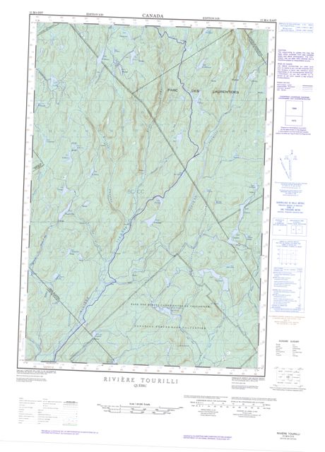 Riviere Tourilli Topographic map 021M04E at 1:50,000 Scale