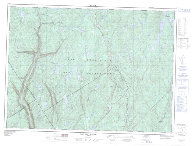 Lac Sautauriski Topographic map 021M06 at 1:50,000 Scale