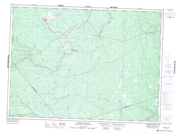 Nepisiguit Falls Topographic map 021P05 at 1:50,000 Scale