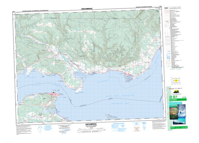Escuminac Topographic map 022B01 at 1:50,000 Scale