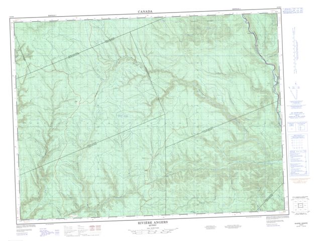 Riviere Angers Topographic map 022B08 at 1:50,000 Scale
