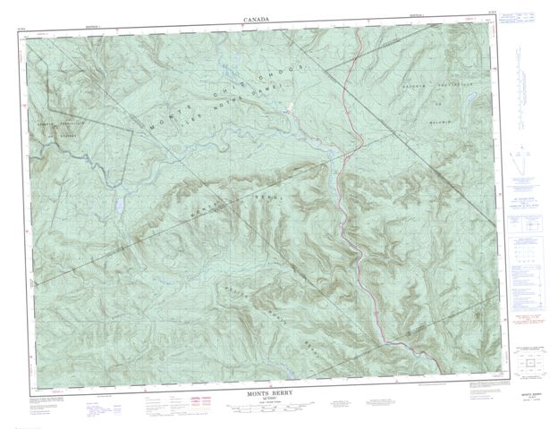 Monts Berry Topographic map 022B09 at 1:50,000 Scale