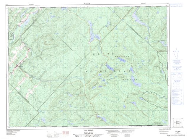 Lac Prime Topographic map 022C01 at 1:50,000 Scale