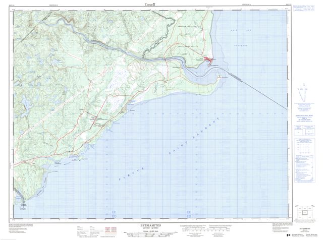 Betsiamites Topographic map 022C15 at 1:50,000 Scale