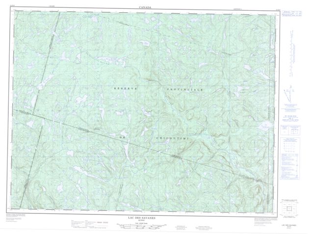 Lac Des Savanes Topographic map 022D09 at 1:50,000 Scale