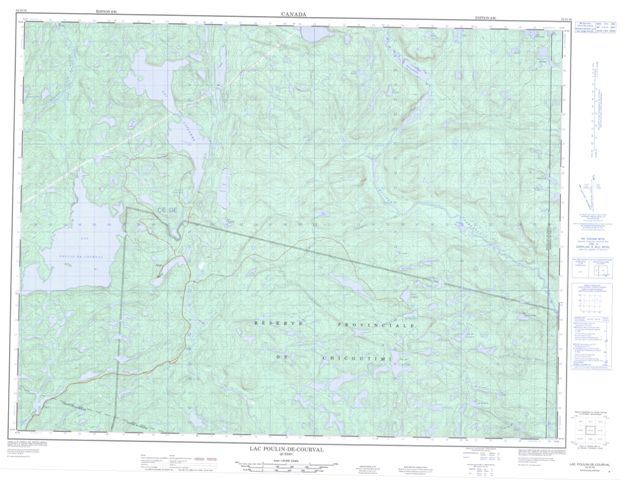 Lac Poulin-De-Courval Topographic map 022D16 at 1:50,000 Scale