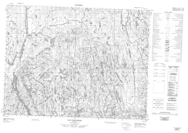 Lac Chausson Topographic map 022E05 at 1:50,000 Scale