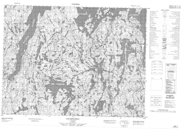 Lac Rouvray Topographic map 022E07 at 1:50,000 Scale