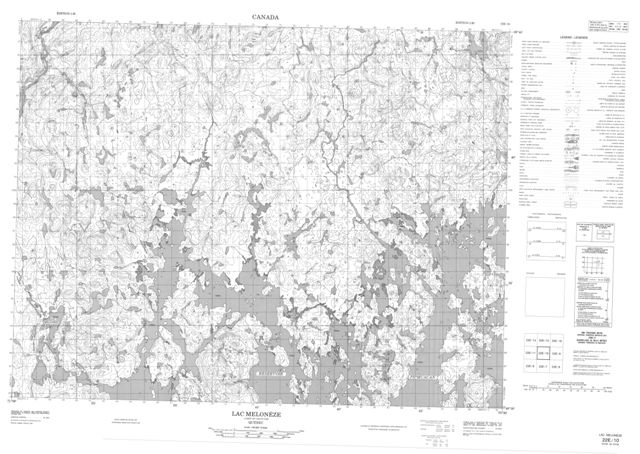 Lac Meloneze Topographic map 022E10 at 1:50,000 Scale