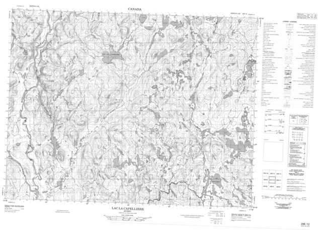 Lac La Capelliere Topographic map 022E12 at 1:50,000 Scale