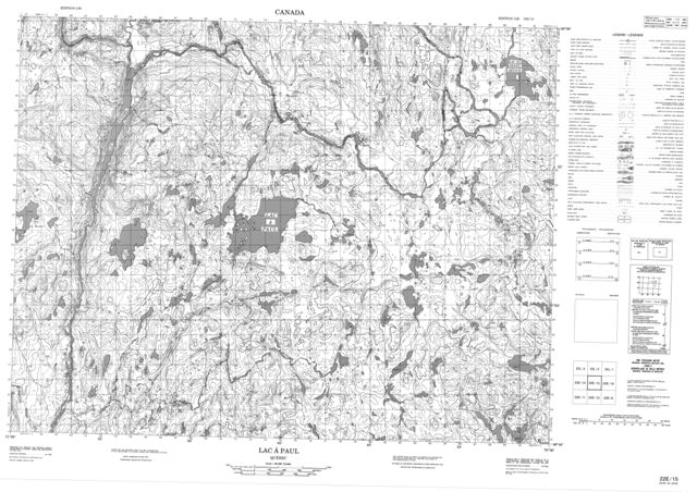 Lac A Paul Topographic map 022E15 at 1:50,000 Scale