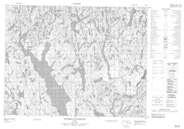 Riviere La Tourette Topographic map 022E16 at 1:50,000 Scale