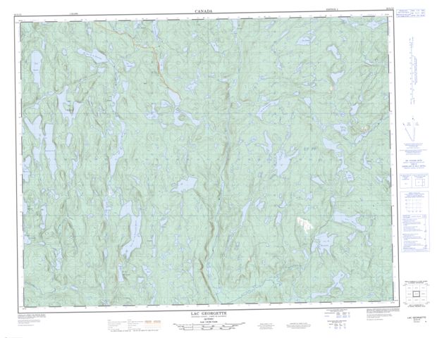 Lac Georgette Topographic map 022G13 at 1:50,000 Scale