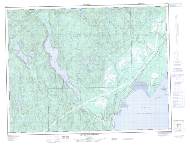 Riviere-Pentecote Topographic map 022G14 at 1:50,000 Scale