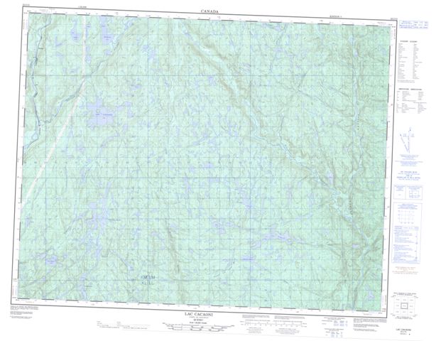 Lac Cacaoni Topographic map 022I12 at 1:50,000 Scale