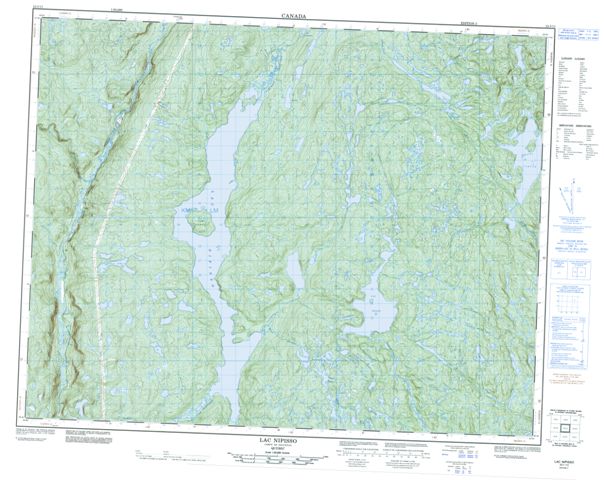 Lac Nipisso Topographic map 022I13 at 1:50,000 Scale