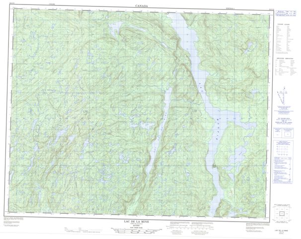 Lac De La Mine Topographic map 022I15 at 1:50,000 Scale