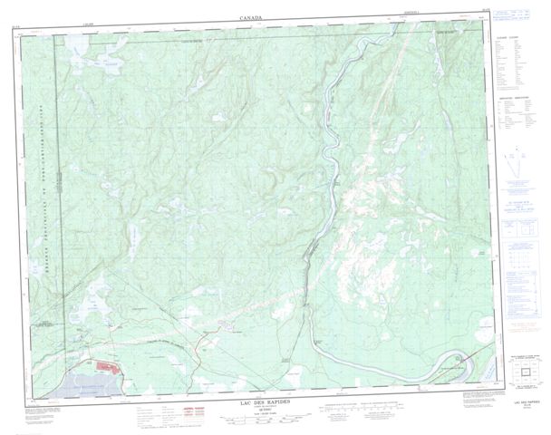 Lac Des Rapides Topographic map 022J08 at 1:50,000 Scale