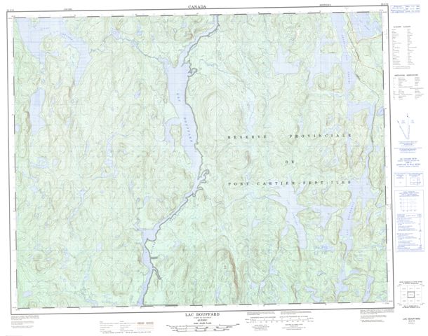 Lac Bouffard Topographic map 022J12 at 1:50,000 Scale