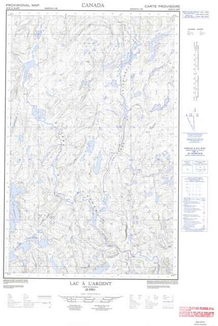 Lac A L'Argent Topographic map 022K12E at 1:50,000 Scale