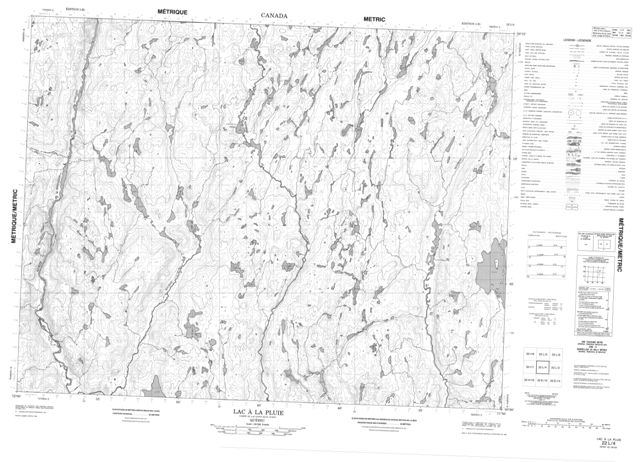 Lac A La Pluie Topographic map 022L04 at 1:50,000 Scale