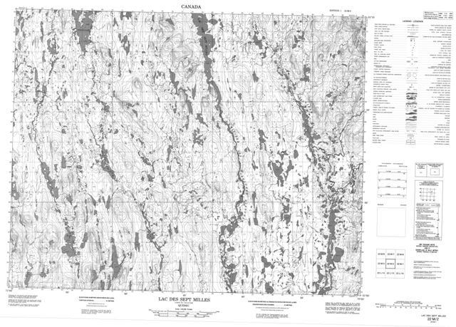 Lac Des Sept Milles Topographic map 022M02 at 1:50,000 Scale