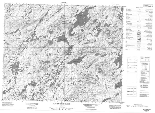 Lac Du Cran Casse Topographic map 022M15 at 1:50,000 Scale