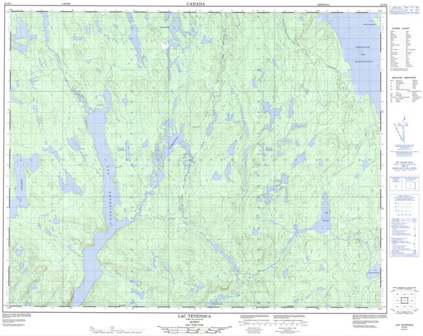 Lac Tetepisca Topographic map 022N03 at 1:50,000 Scale