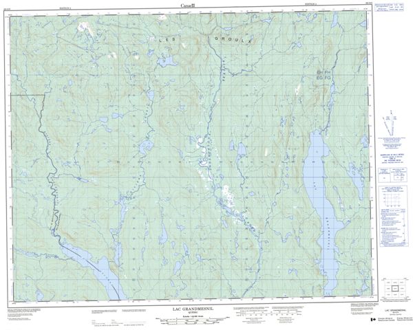Lac Grandmesnil Topographic map 022O05 at 1:50,000 Scale