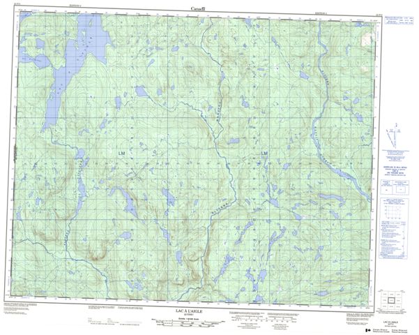 Lac A L'Aigle Topographic map 022P03 at 1:50,000 Scale