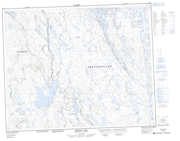 Redfir Lake Topographic map 023B08 at 1:50,000 Scale