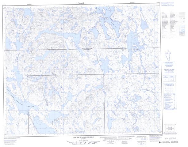 Lac De La Bouteille Topographic map 023B13 at 1:50,000 Scale