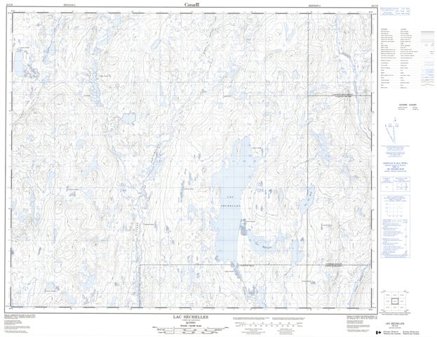 Lac Sechelles Topographic map 023C06 at 1:50,000 Scale