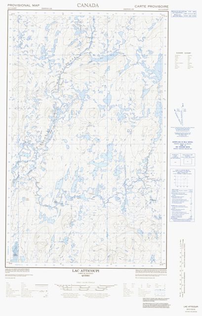 Lac Atticoupi Topographic map 023C12E at 1:50,000 Scale