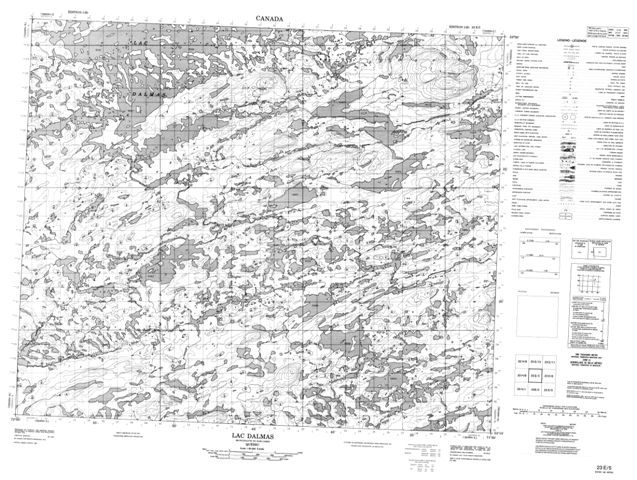 Lac Dalmas Topographic map 023E05 at 1:50,000 Scale