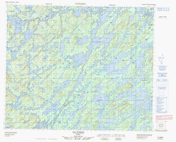 Lac Rambau Topographic map 023E09 at 1:50,000 Scale