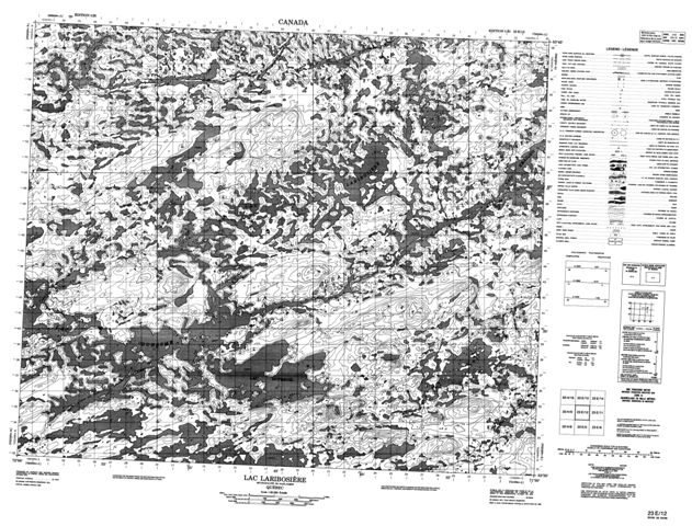 Lac Laribosiere Topographic map 023E12 at 1:50,000 Scale