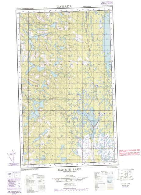 Rannie Lake Topographic map 023G10E at 1:50,000 Scale