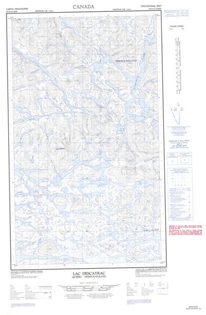 Lac Descayrac Topographic map 023G13E at 1:50,000 Scale
