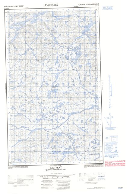 Lac Prat Topographic map 023G14E at 1:50,000 Scale