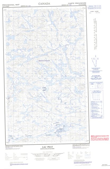 Lac Prat Topographic map 023G14W at 1:50,000 Scale